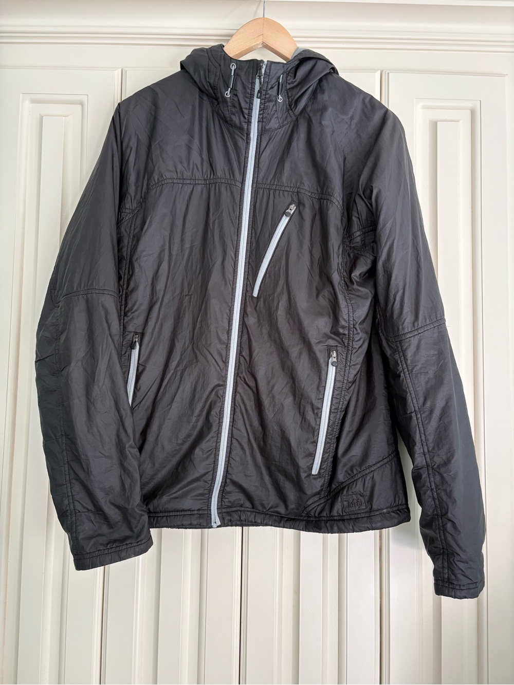 REI Polartec Co-op Motility Hooded Windbreaker Rain Jacket Medium